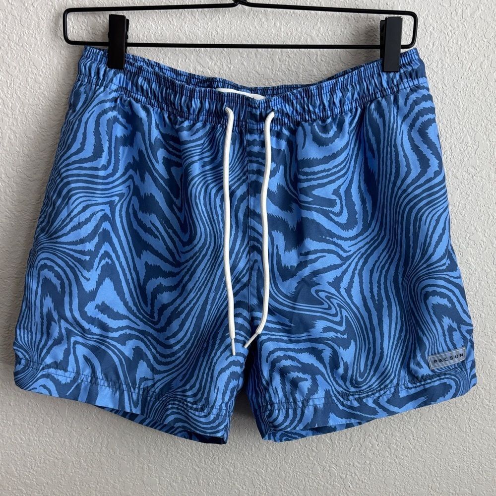 PACSUN Blue Swirl Swim Trunks size Small